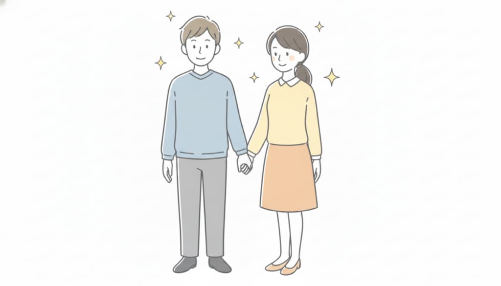 ハリネズミのジレンマを解決した夫婦の心地よい距離感イラスト